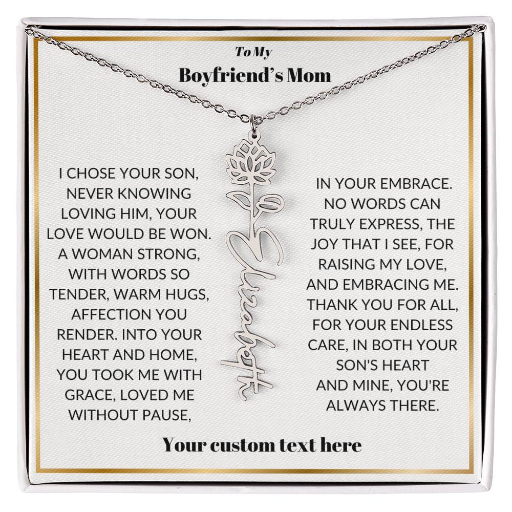To My Boyfriends Mom Birthflower Necklace Gift-[Heartfelt Family Gift]