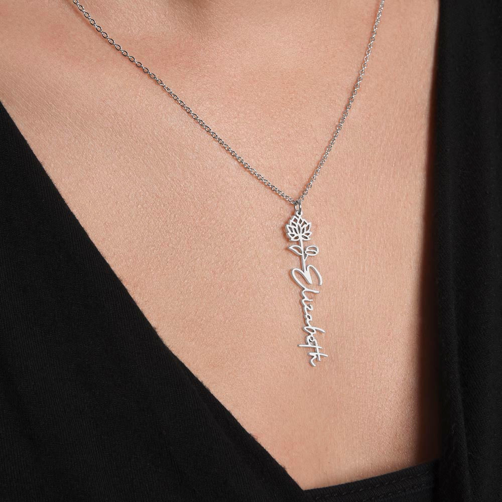 Mother in Law Personalized Birth flower Name Necklace-[Heartfelt Family Gift]