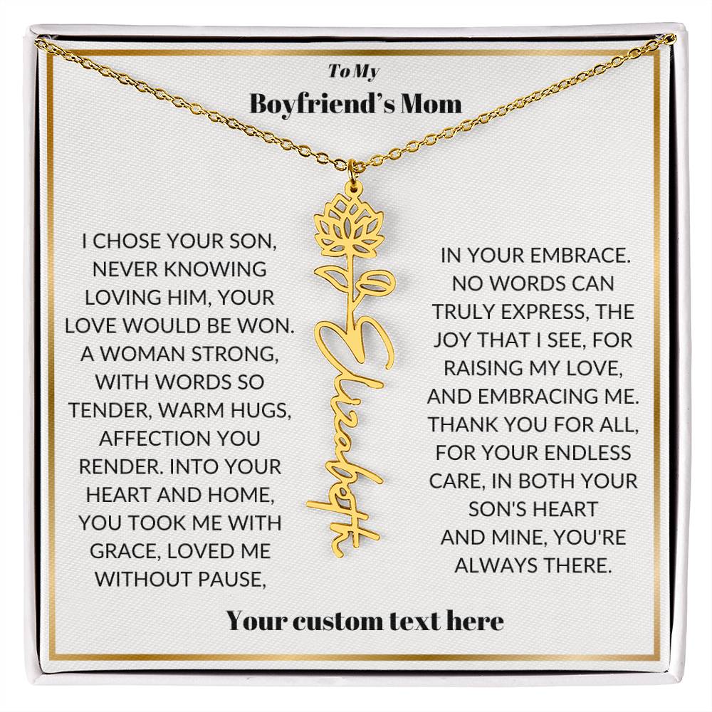 To My Boyfriends Mom Birthflower Necklace Gift-[Heartfelt Family Gift]
