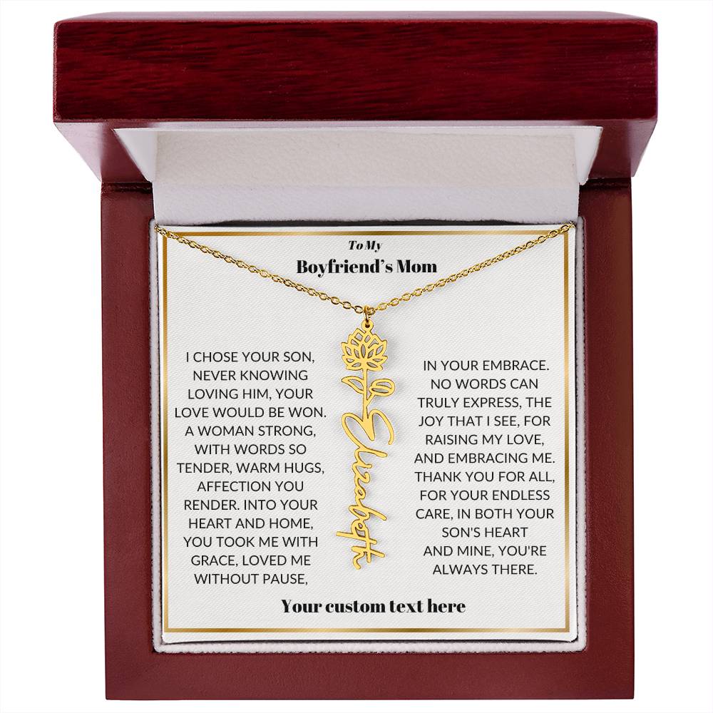 To My Boyfriends Mom Birthflower Necklace Gift-[Heartfelt Family Gift]
