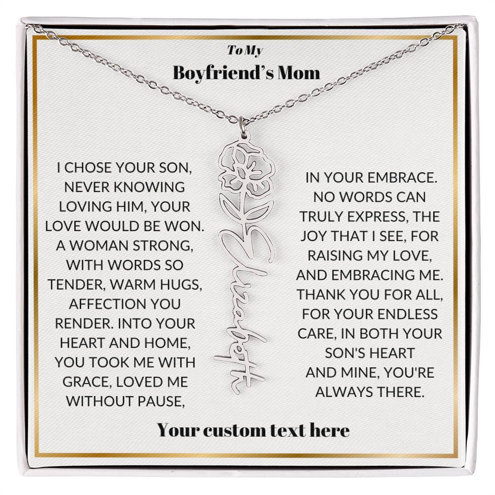 To My Boyfriends Mom Birthflower Necklace Gift-[Heartfelt Family Gift]