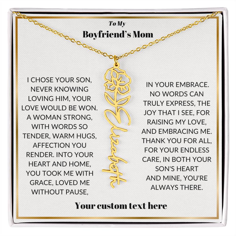To My Boyfriends Mom Birthflower Necklace Gift-[Heartfelt Family Gift]