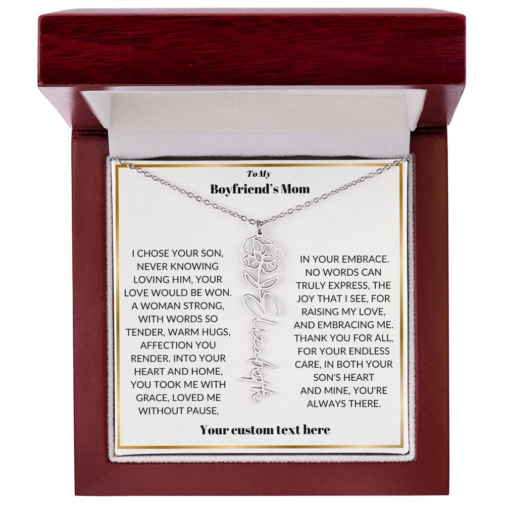 To My Boyfriends Mom Birthflower Necklace Gift-[Heartfelt Family Gift]