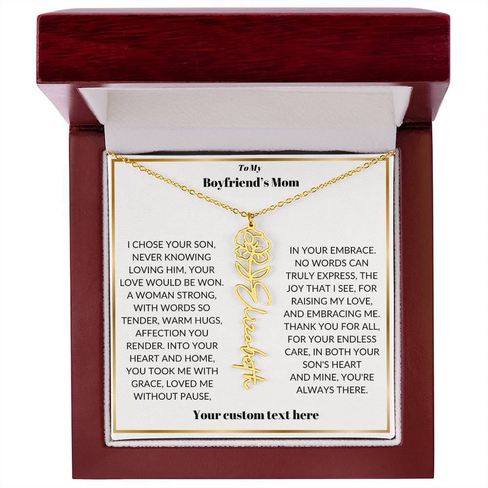 To My Boyfriends Mom Birthflower Necklace Gift-[Heartfelt Family Gift]