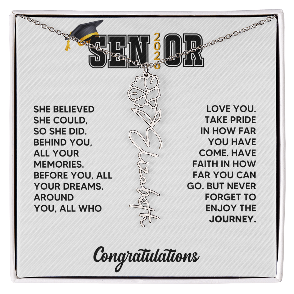Class of 2026 Graduation Birthflower Necklace Gift