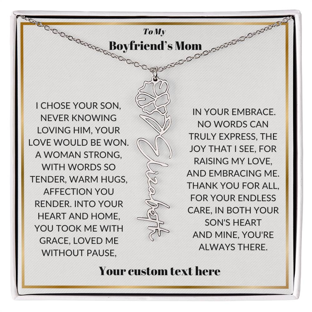 To My Boyfriends Mom Birthflower Necklace Gift-[Heartfelt Family Gift]