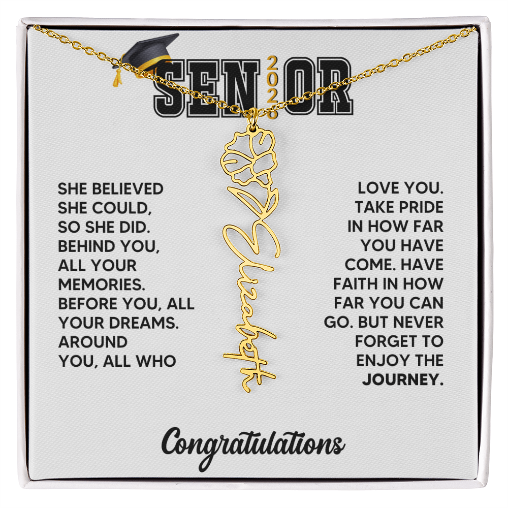 Class of 2026 Graduation Birthflower Necklace Gift
