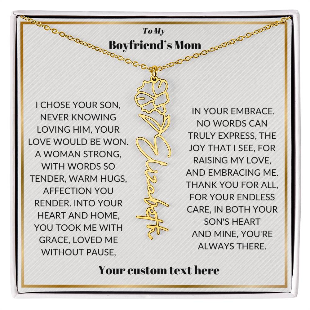 To My Boyfriends Mom Birthflower Necklace Gift-[Heartfelt Family Gift]