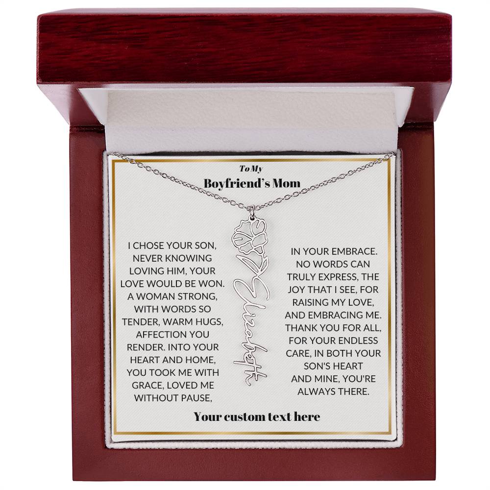 To My Boyfriends Mom Birthflower Necklace Gift-[Heartfelt Family Gift]