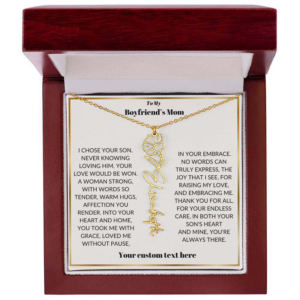To My Boyfriends Mom Birthflower Necklace Gift-[Heartfelt Family Gift]