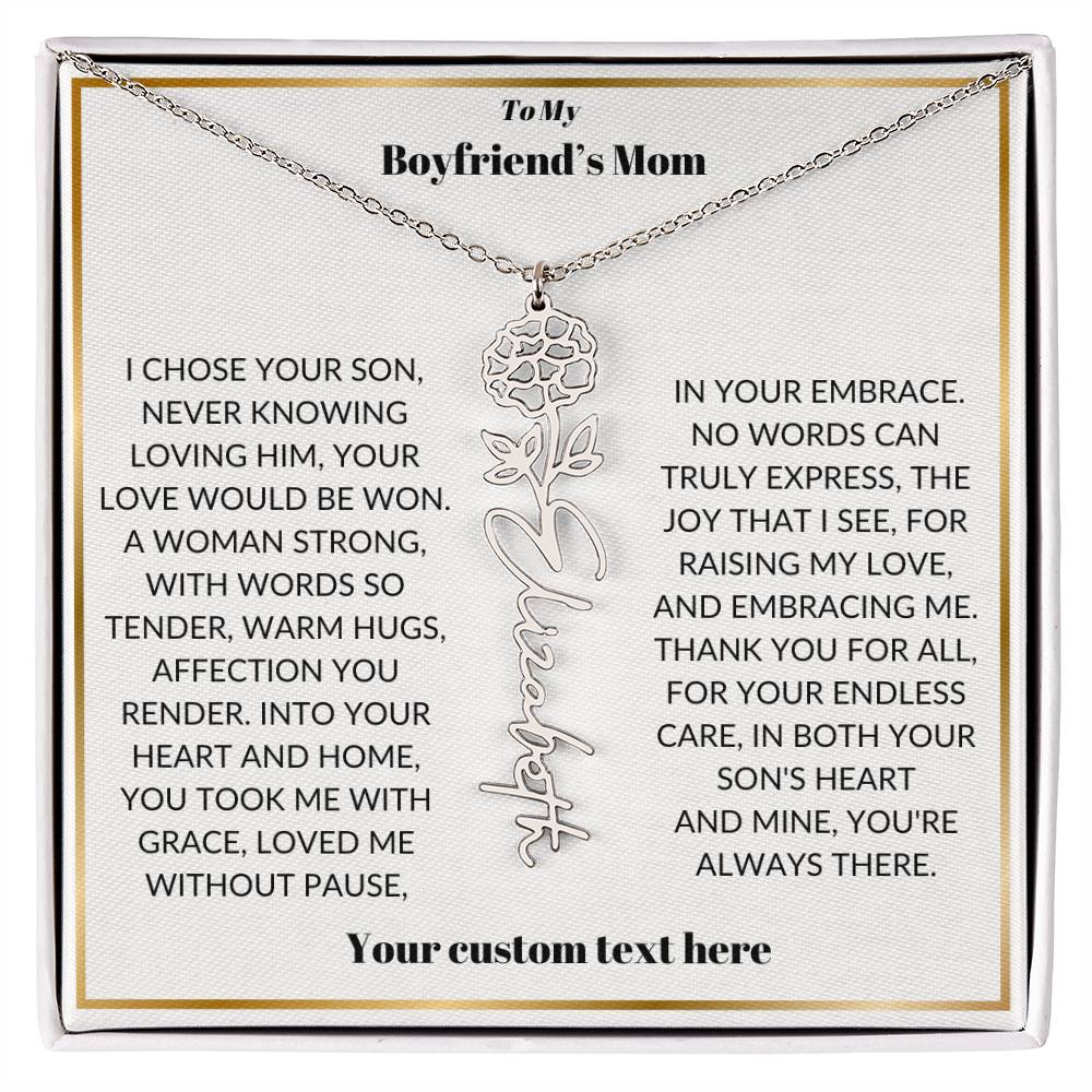 To My Boyfriends Mom Birthflower Necklace Gift-[Heartfelt Family Gift]