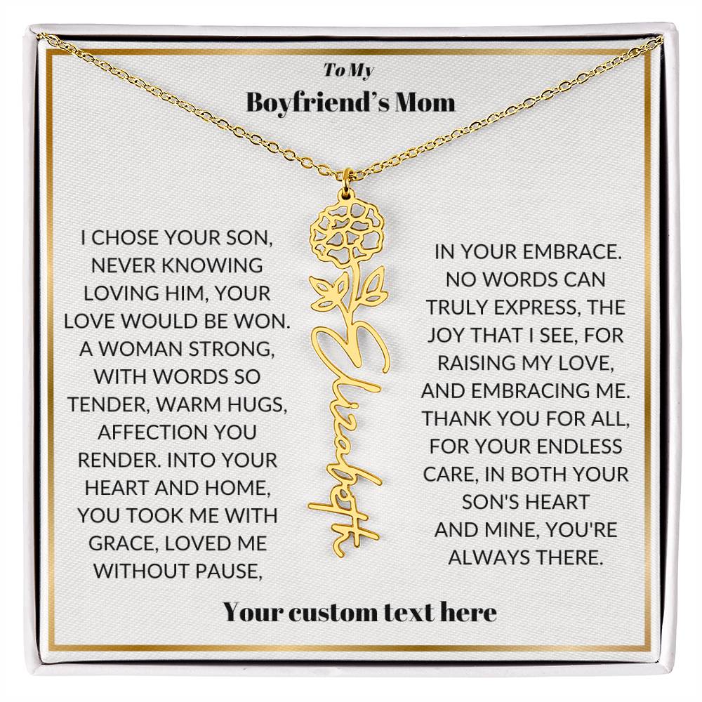 To My Boyfriends Mom Birthflower Necklace Gift-[Heartfelt Family Gift]