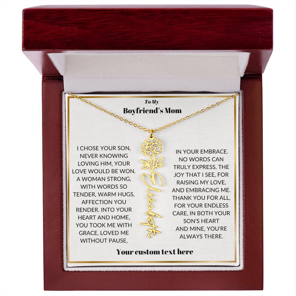 To My Boyfriends Mom Birthflower Necklace Gift-[Heartfelt Family Gift]