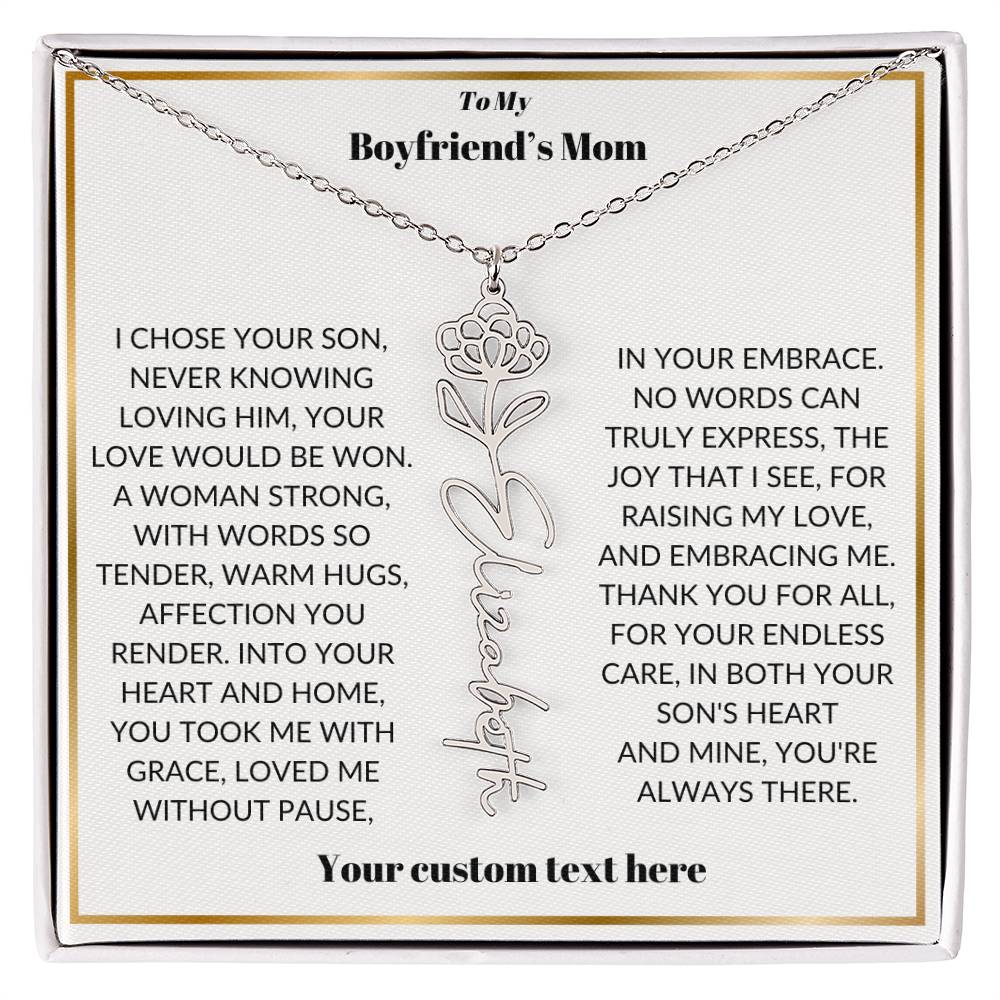 To My Boyfriends Mom Birthflower Necklace Gift-[Heartfelt Family Gift]