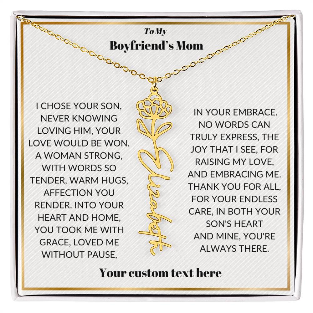 To My Boyfriends Mom Birthflower Necklace Gift-[Heartfelt Family Gift]