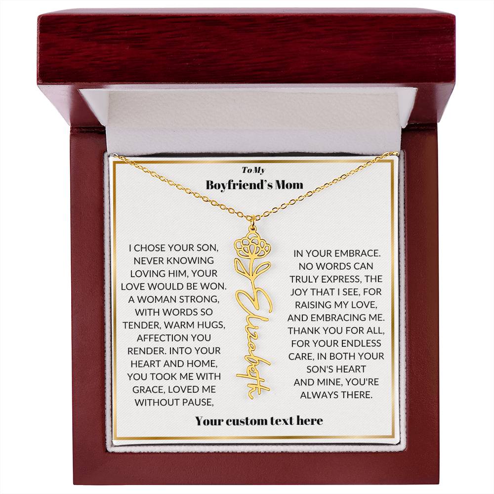 To My Boyfriends Mom Birthflower Necklace Gift-[Heartfelt Family Gift]