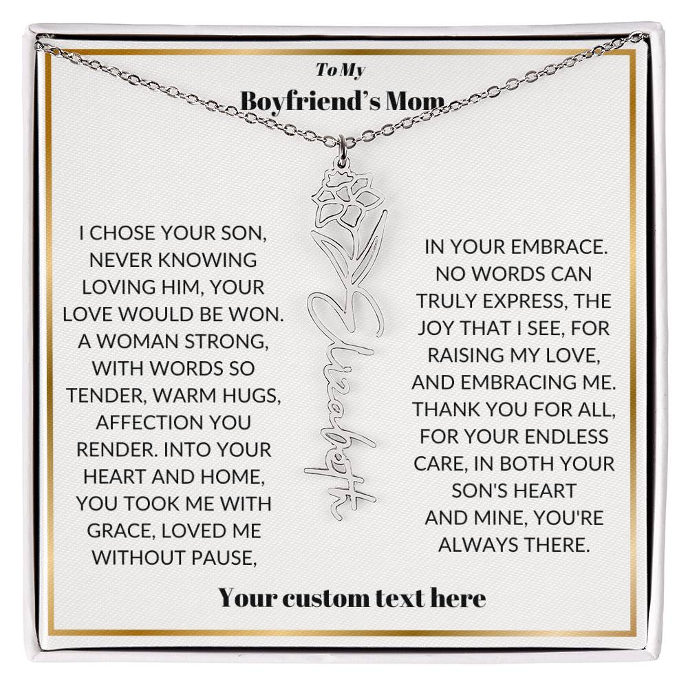 To My Boyfriends Mom Birthflower Necklace Gift-[Heartfelt Family Gift]