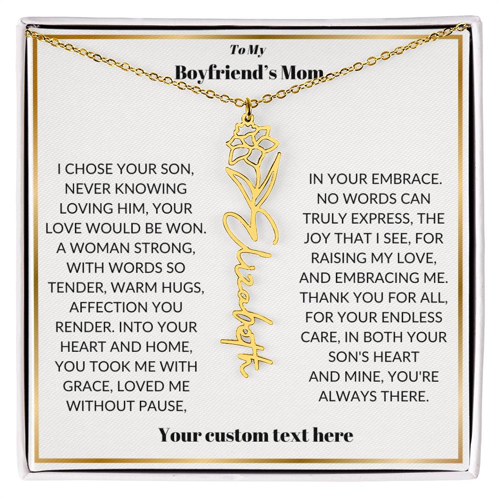 To My Boyfriends Mom Birthflower Necklace Gift-[Heartfelt Family Gift]