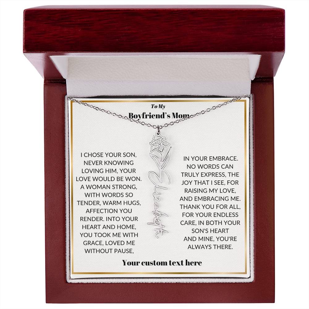 To My Boyfriends Mom Birthflower Necklace Gift-[Heartfelt Family Gift]
