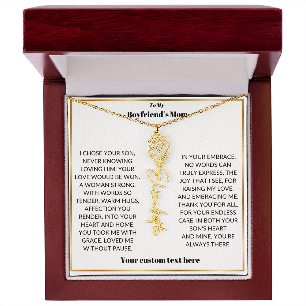 To My Boyfriends Mom Birthflower Necklace Gift-[Heartfelt Family Gift]