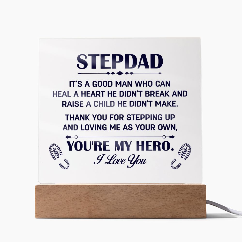 Stepdad Lighted Acrylic Plaque-[Heartfelt Family Gift]