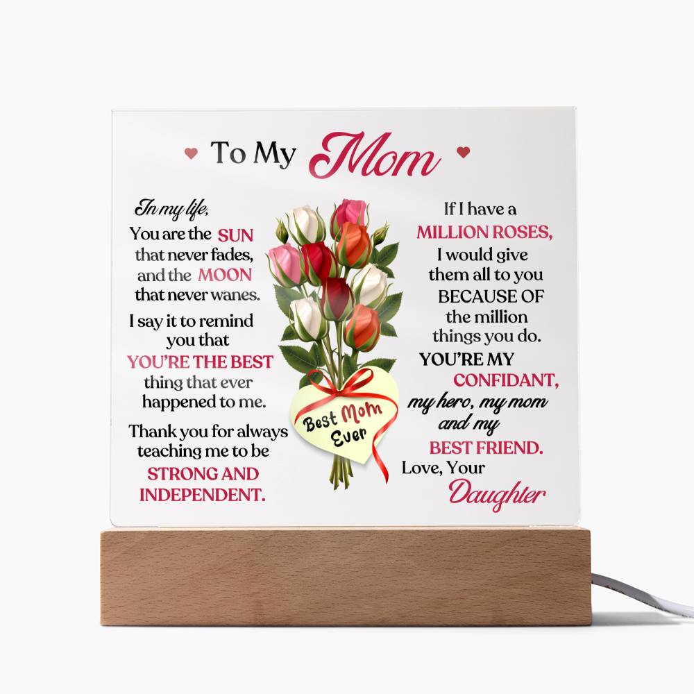 Best Mom Ever LED Plaque Gift-[Heartfelt Family Gift]
