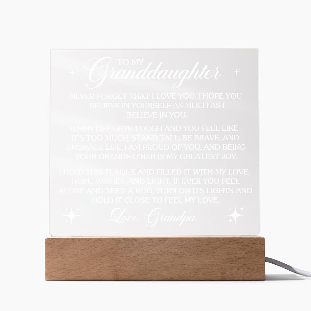 Granddaughter Acrylic Plaque Gift from Grandpa