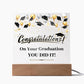 Graduation Congratulations You Did It! Graduation Plaque Gift-[Heartfelt Family Gift]