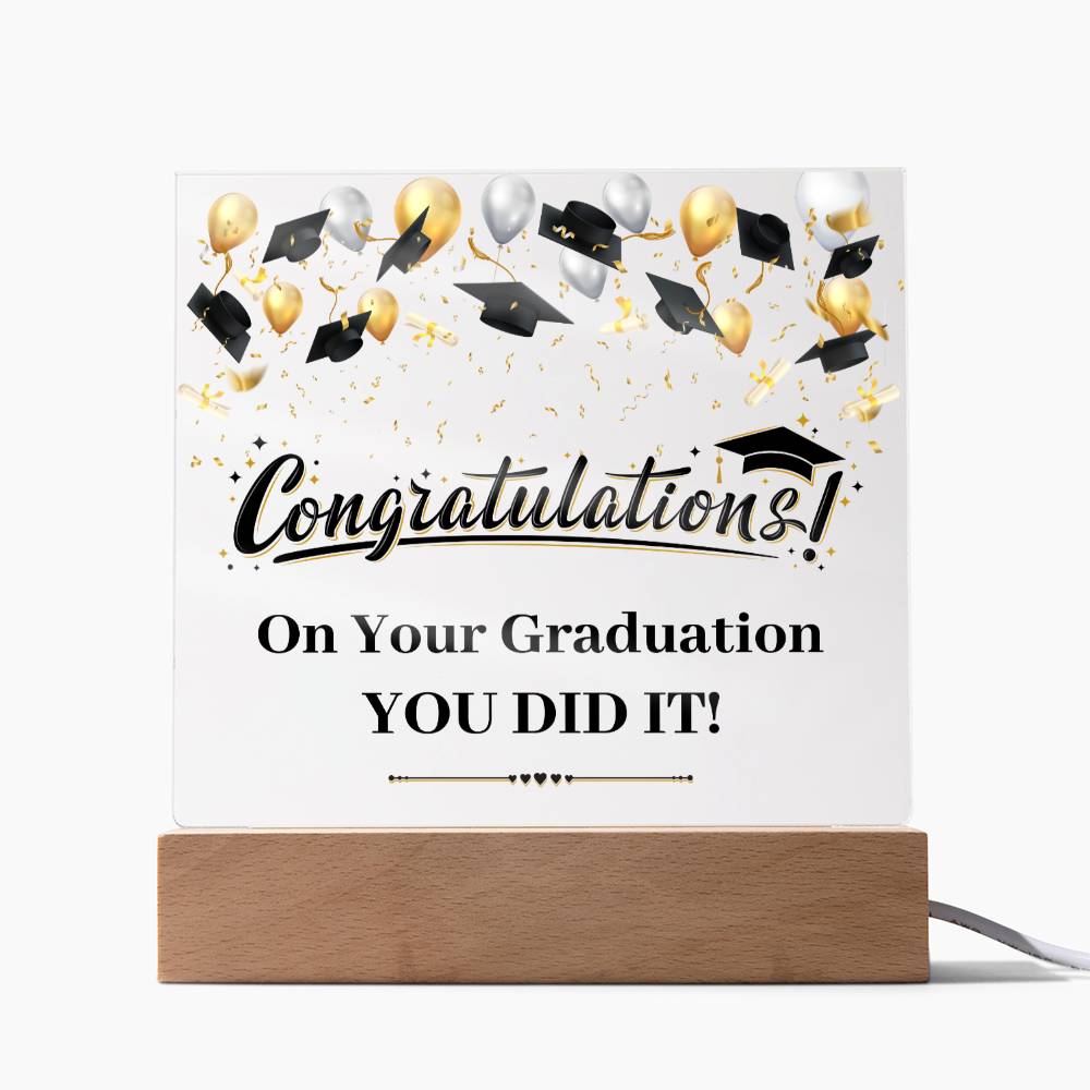 Graduation Congratulations You Did It! Graduation Plaque Gift-[Heartfelt Family Gift]