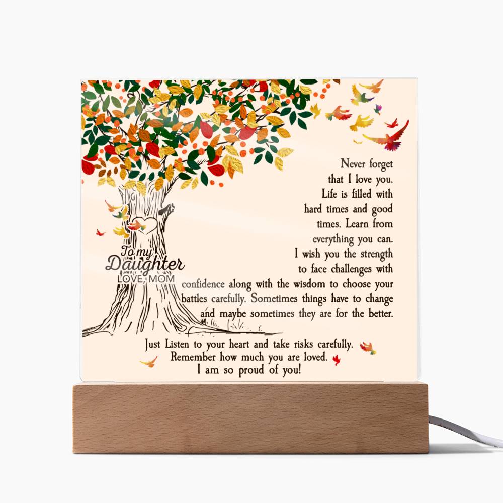 Daughter Never Forget I Love You Lighted Acrylic Plaque-[Heartfelt Family Gift]