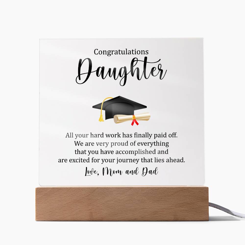 Daughter Graduation Plaque Gift-[Heartfelt Family Gift]