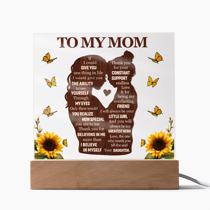 To My Mom Acrylic Plaque Gift from Daughter