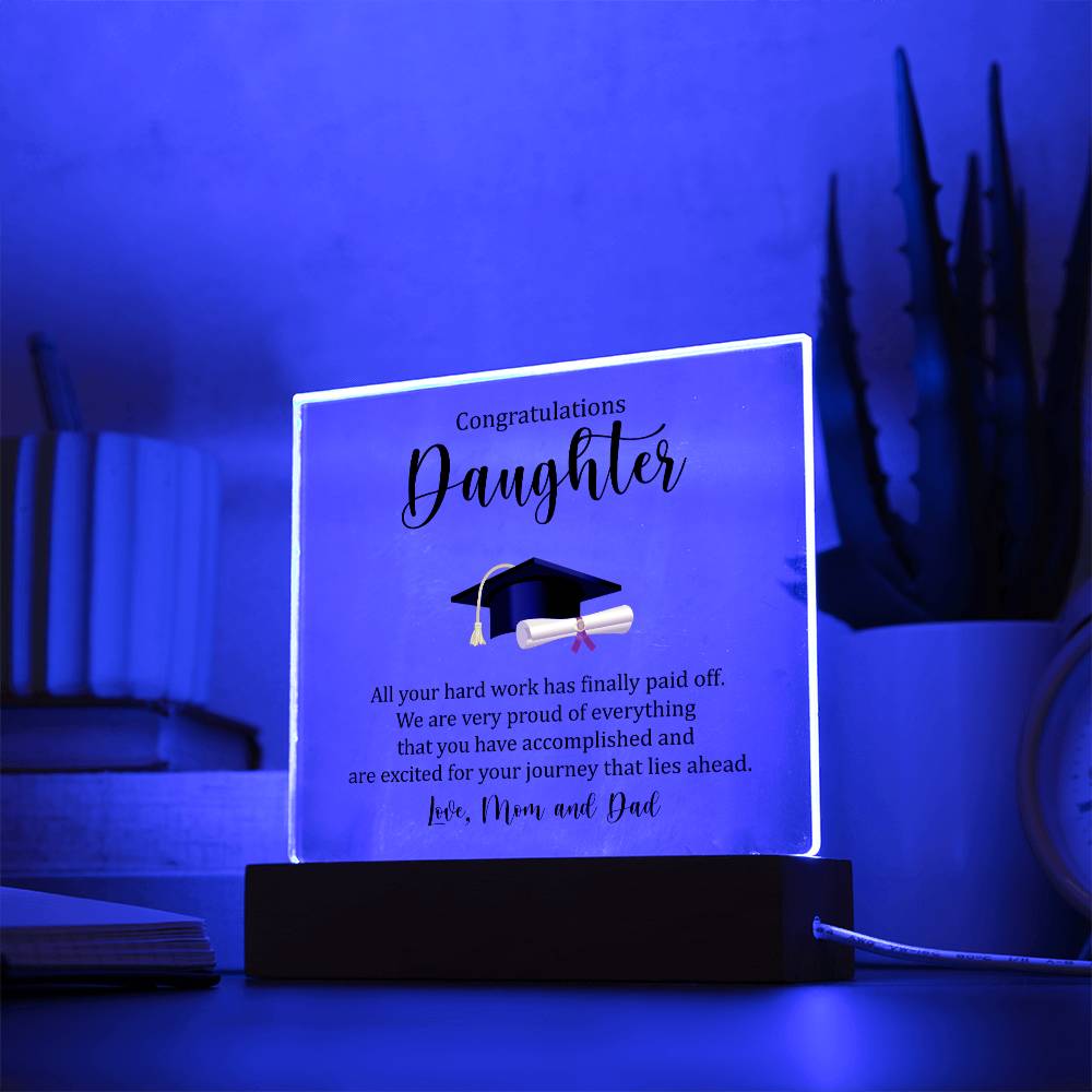 Daughter Graduation Plaque Gift-[Heartfelt Family Gift]