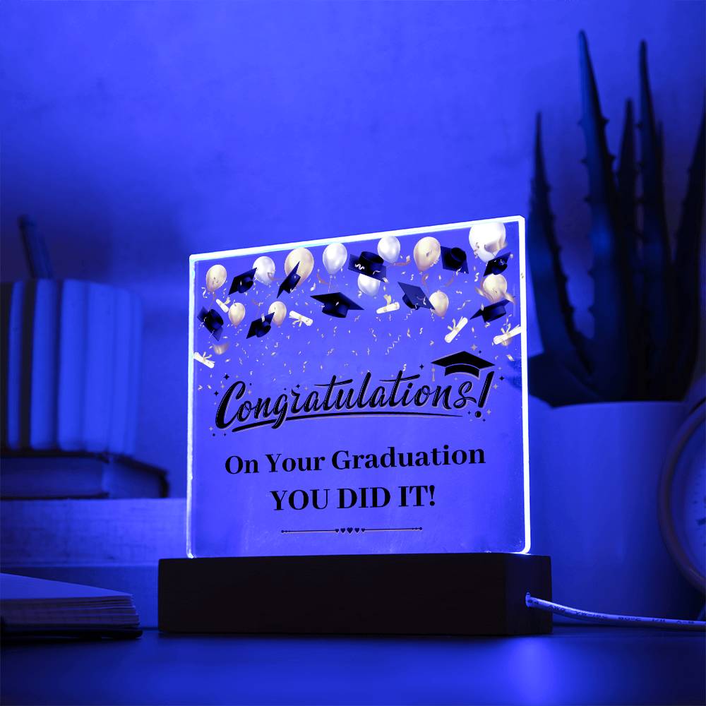 Graduation Congratulations You Did It! Graduation Plaque Gift-[Heartfelt Family Gift]