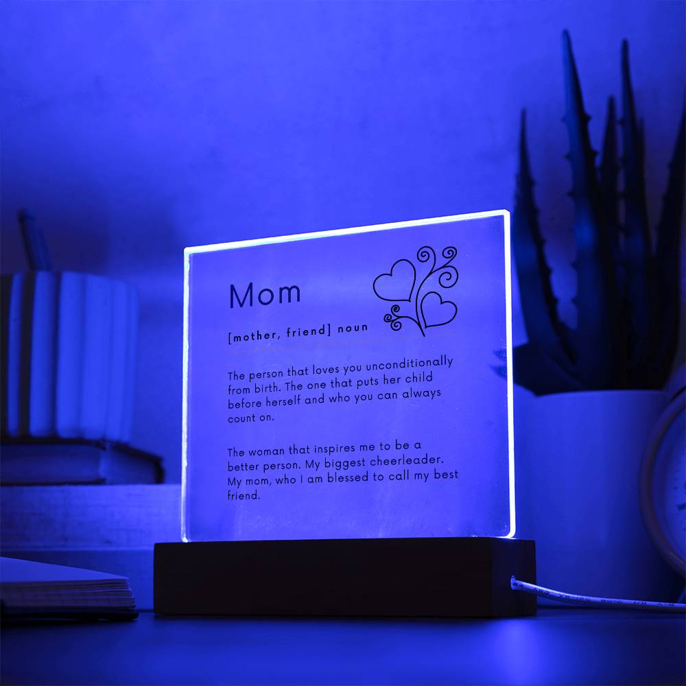 Mom definition Square Acrylic Plaque-[Heartfelt Family Gift]