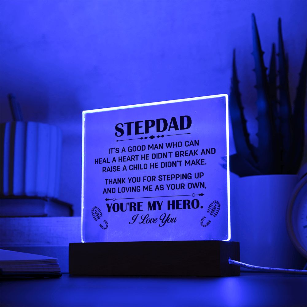 Stepdad Lighted Acrylic Plaque-[Heartfelt Family Gift]