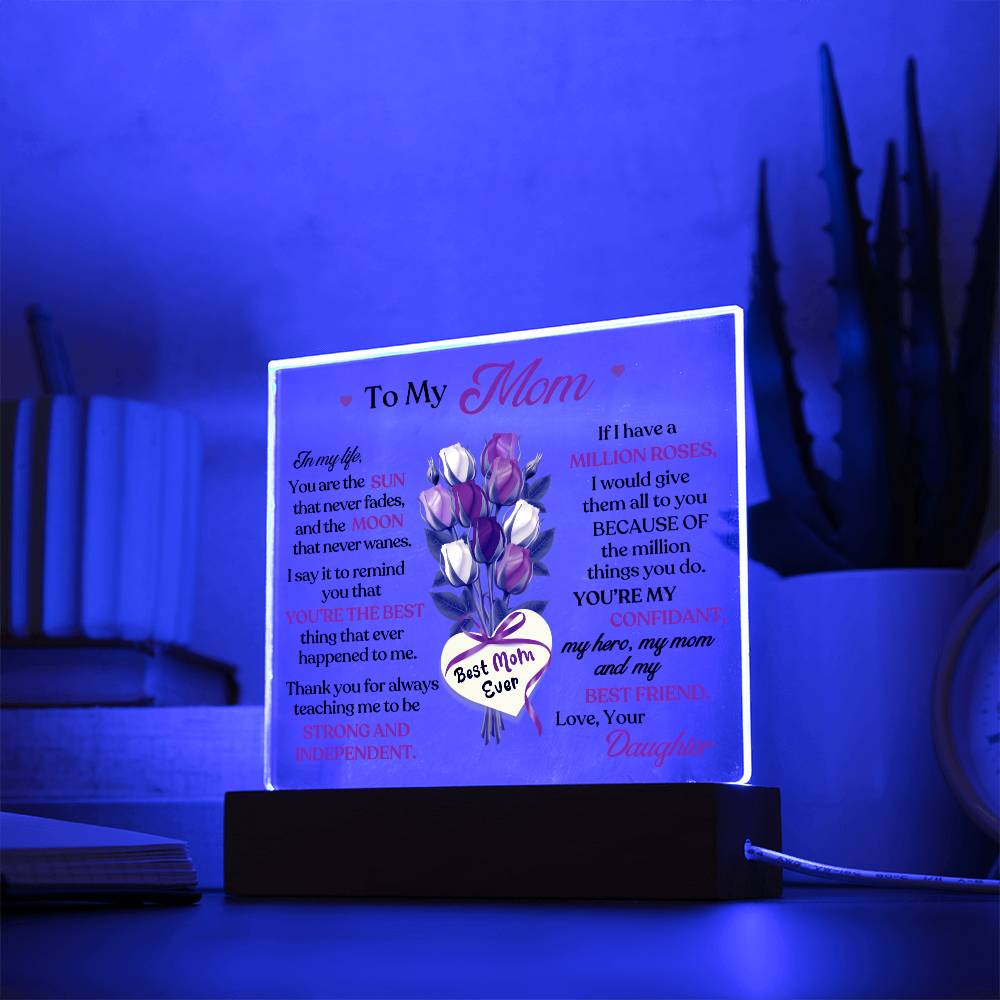 Best Mom Ever LED Plaque Gift-[Heartfelt Family Gift]