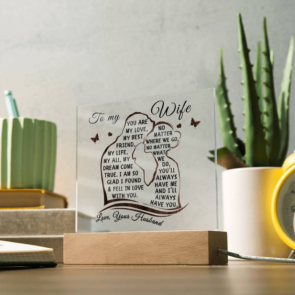 To My Wife Lighted Acrylic Plaque-[Heartfelt Family Gift]