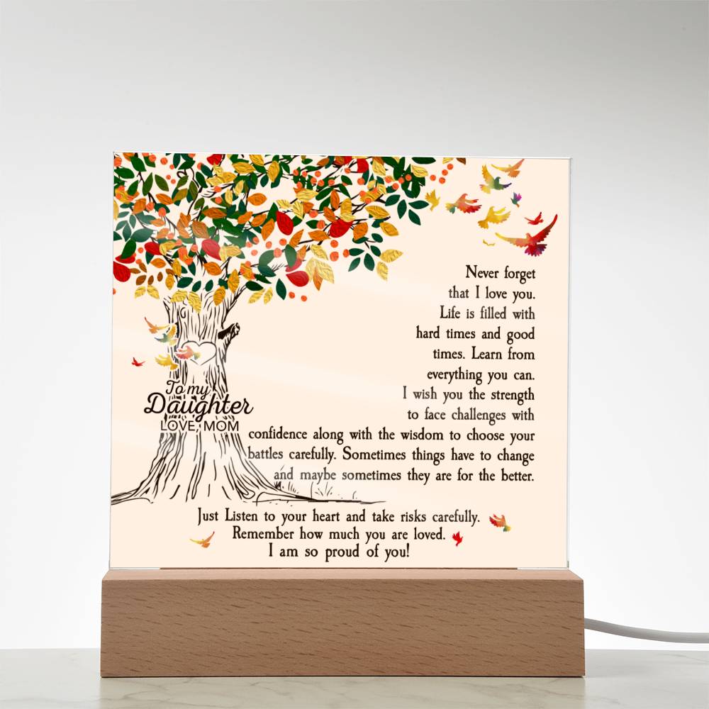 Daughter Never Forget I Love You Lighted Acrylic Plaque-[Heartfelt Family Gift]