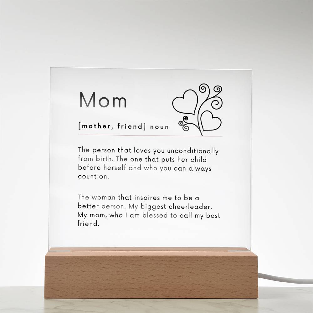 Mom definition Square Acrylic Plaque-[Heartfelt Family Gift]