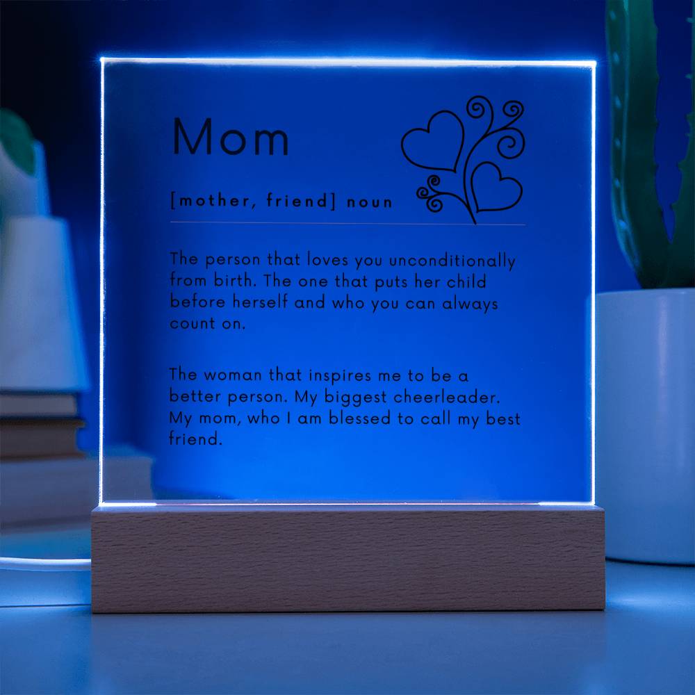 Mom definition Square Acrylic Plaque-[Heartfelt Family Gift]