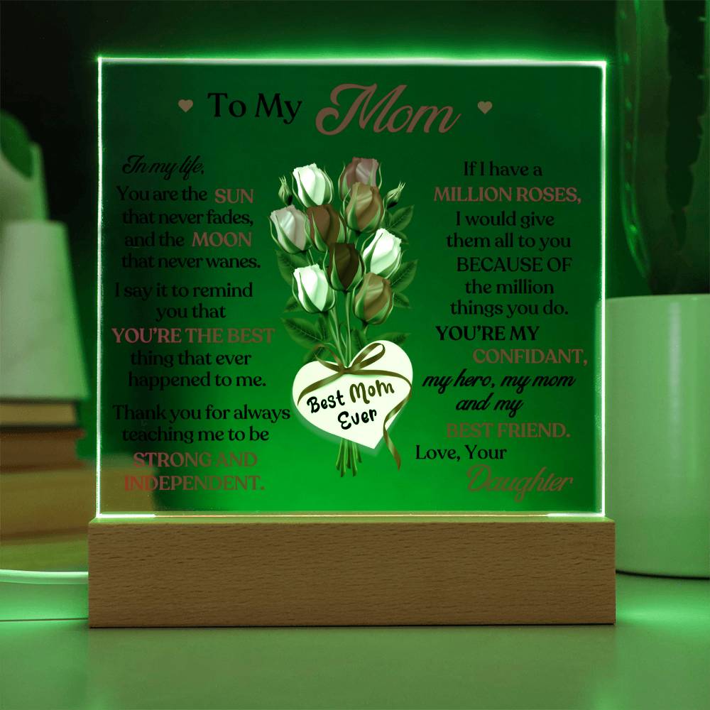 Best Mom Ever LED Plaque Gift-[Heartfelt Family Gift]