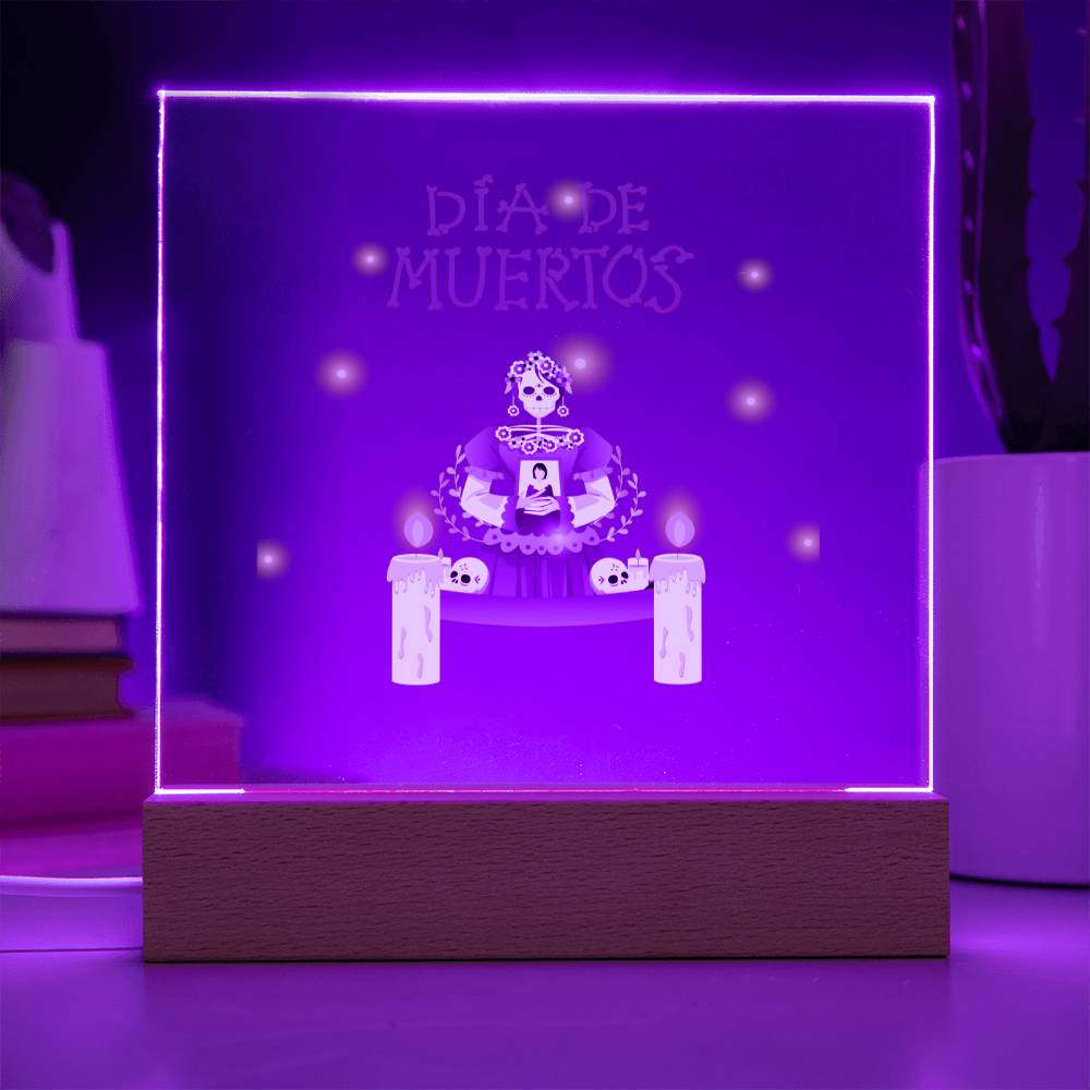 Dia De Muertos Lighted Plaque-[Heartfelt Family Gift]