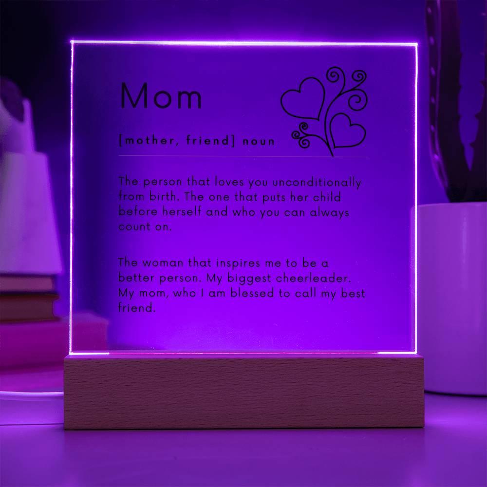 Mom definition Square Acrylic Plaque-[Heartfelt Family Gift]