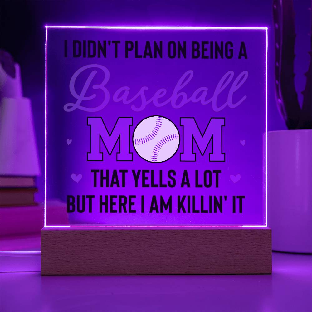 Baseball Mom Acrylic Plaque-[Heartfelt Family Gift]