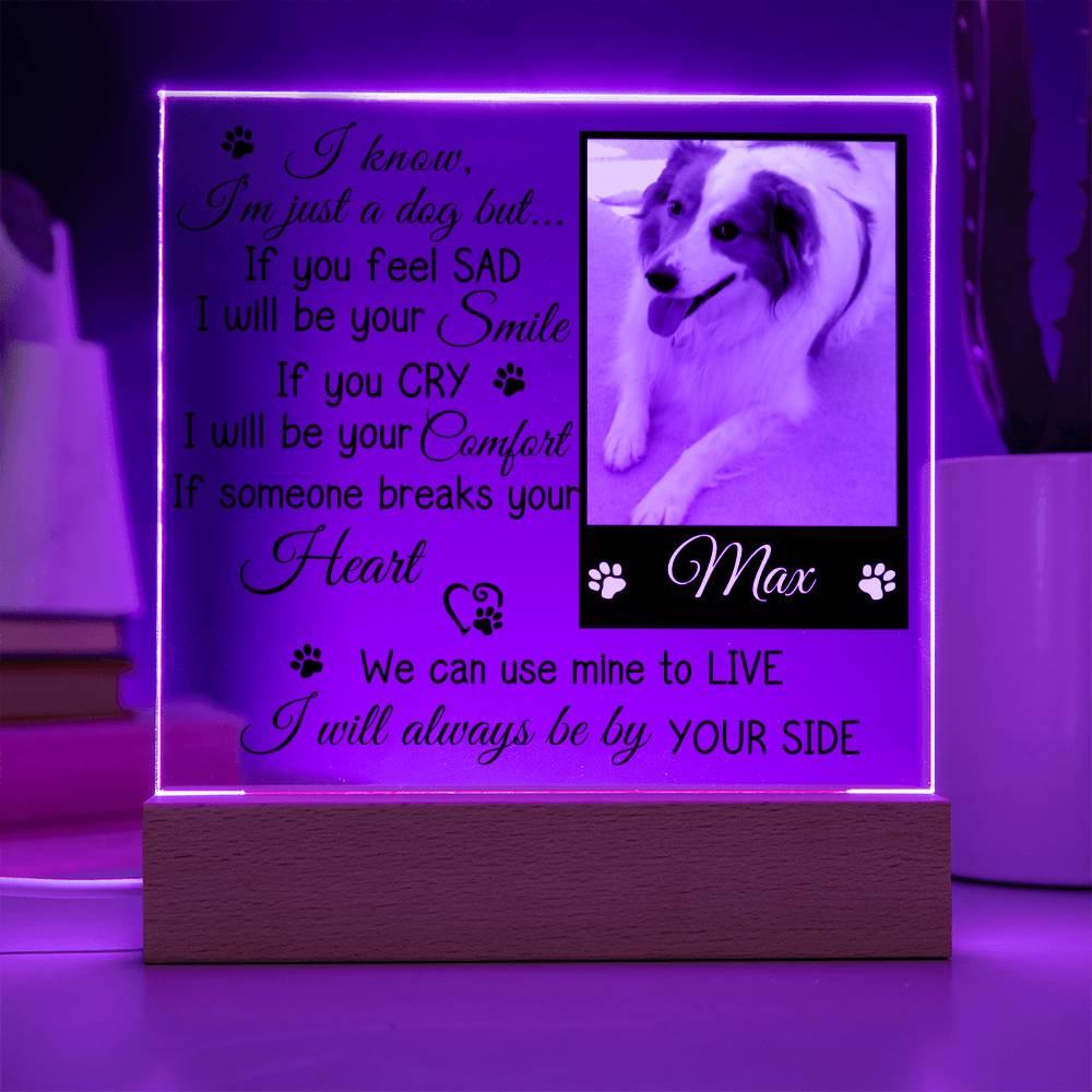 Personalized Dog Photo Acrylic Plaque I Will Always Be By Your Side-[Heartfelt Family Gift]