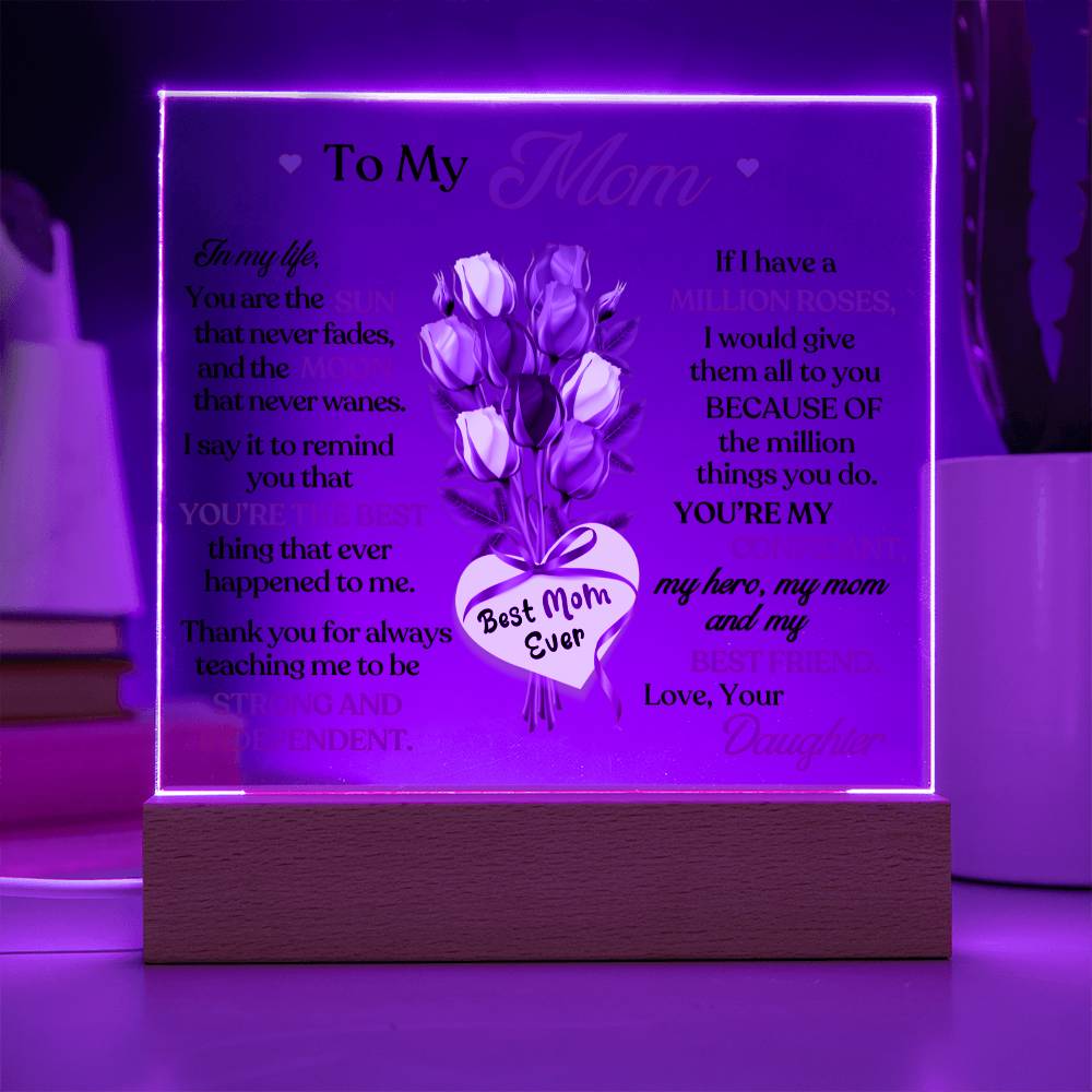 Best Mom Ever LED Plaque Gift-[Heartfelt Family Gift]
