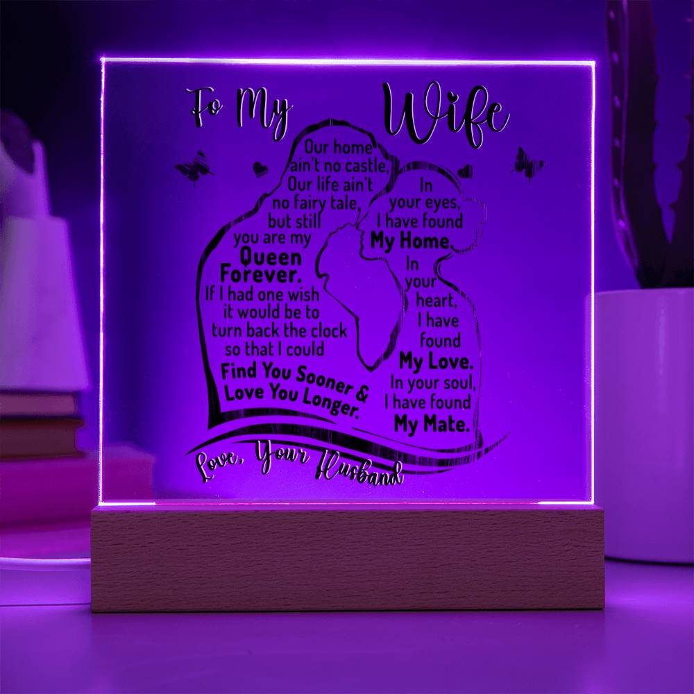 To My Wife LED Acrylic Plaque-[Heartfelt Family Gift]