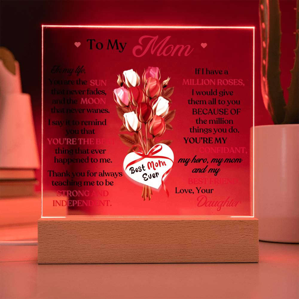 Best Mom Ever LED Plaque Gift-[Heartfelt Family Gift]