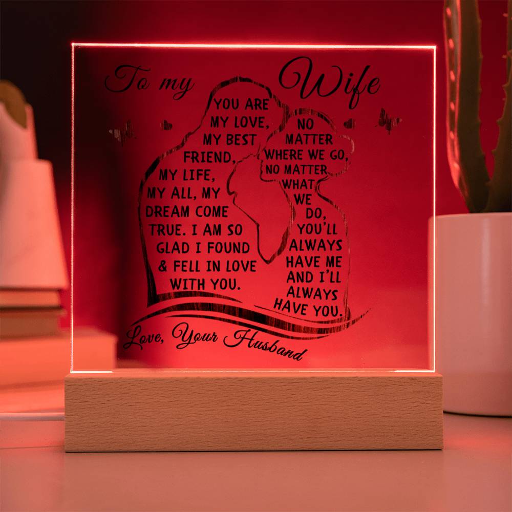 To My Wife Lighted Acrylic Plaque-[Heartfelt Family Gift]